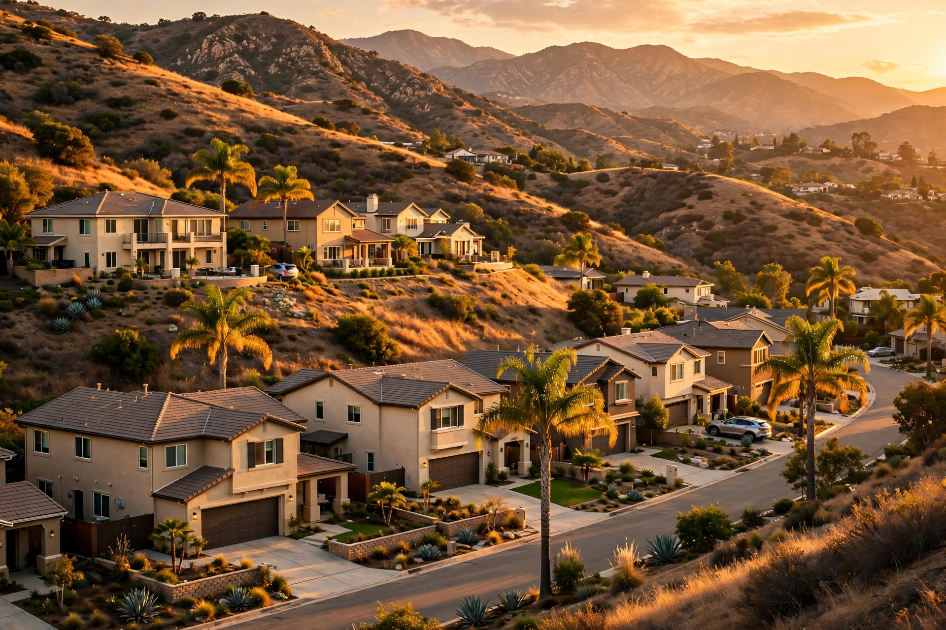 Hillside homes in Weston, Santee CA — Leak Finder Pros leak detection service area