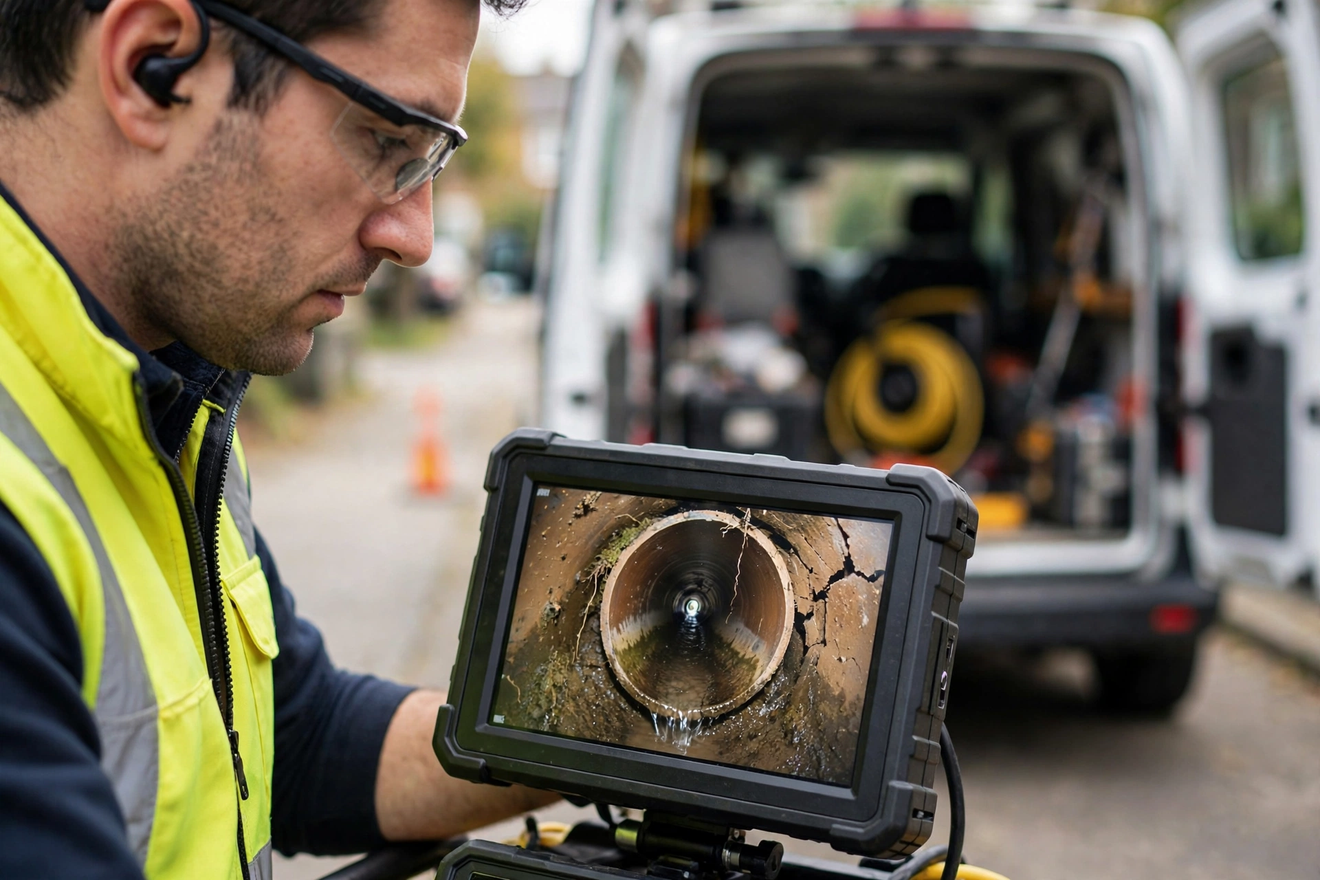 Sewer camera inspection of a lateral drain line in Santee, CA